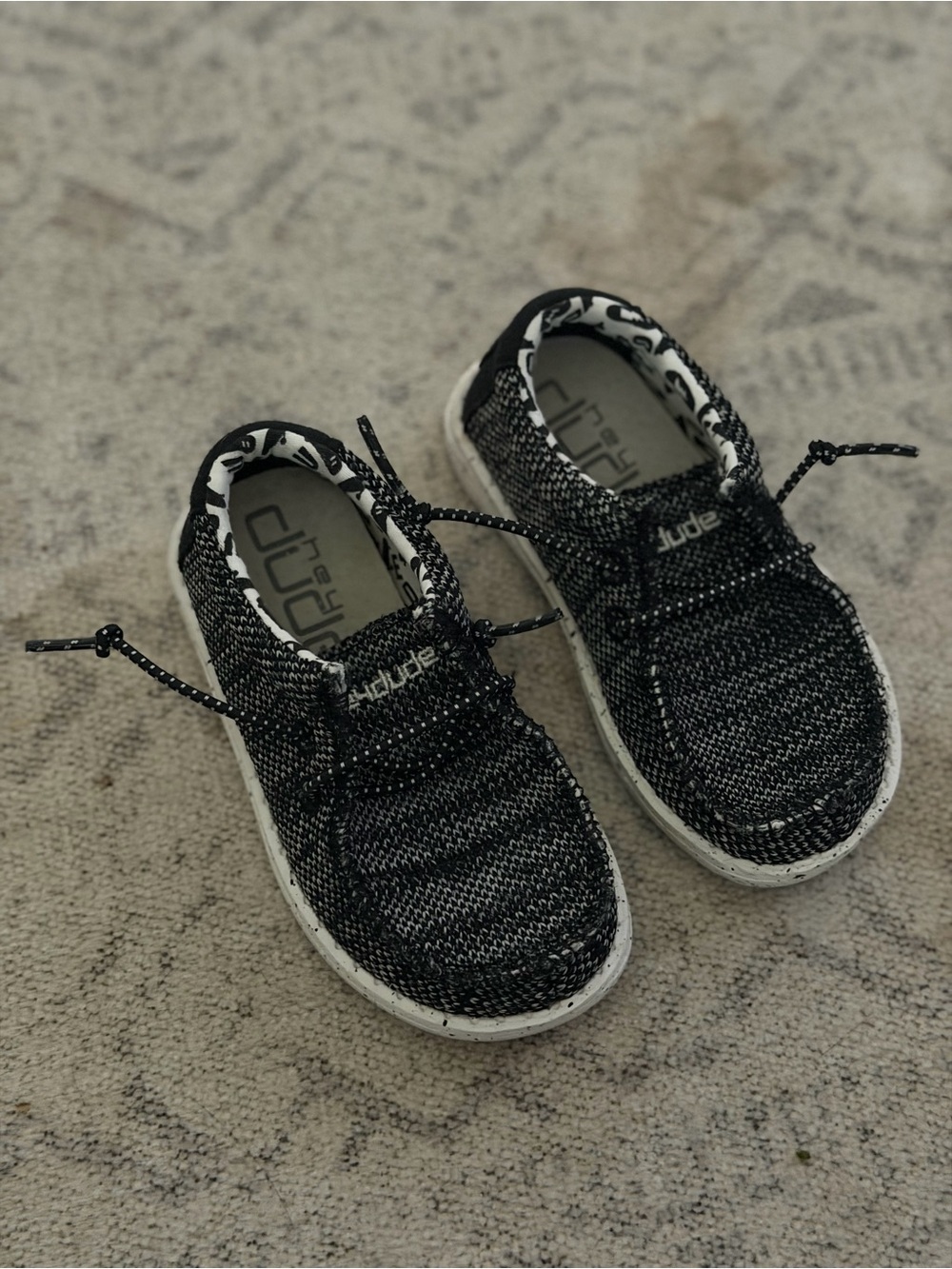 Hey Dude Toddler Slip-On Sneakers - Black/White